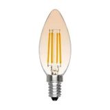 CATEKSSS E14 Ince Duy Buji Mum Amber Renk 4 Watt Rustik LED Ampul Edison Flamanlı C35