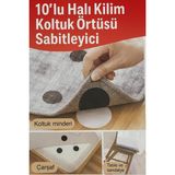 CATEKSSS Halı Kilim Kaydırmaz 10 Adet Yapışkanlı Nevresim Örtü Kaydırmaz Minder Cırt Bant Seti Ev Aksesuar Si