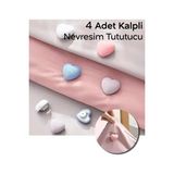 CATEKSSS Kalpli 4'lü Yorgan Nevresim Sabitleme Iğnesi Düğmeli Klips Çarşaf Yorgan Kılıfı Sabitleyici Kumaş 10
