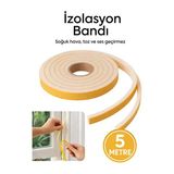 CATEKSSS Kapı Pencere Kauçuk Izolasyon Bandı Fitili Beyaz 1 mt x 2 Tr