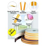 CATEKSSS Kapı ve Pencere Fitili Soğuk ve Ses Önleyici 1x2=2 Metre (Beyaz)