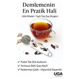 CATEKSSS Maşalı Bitki Çayı Ihlamur Kuşburnu Yeşil Çay Demleme Süzgeci 16X5,5 cm Metal