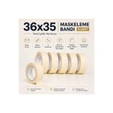 CATEKSSS Maskeleme Bandı 36MM x 35M Profesyonel Boya Bandı 6’lı Set