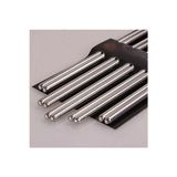 CATEKSSS Metal Chopstick Paslanmaz Çelik Çin Çubuğu 5'li Çelik Metalik