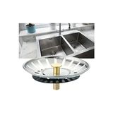 CATEKSSS Paslanmaz Çelik Süzgeç Lavabo Evye Filtre Mutfak Gider Süzgeci ve Tıkacı Çift Yönlü (8 Cm) Çelik