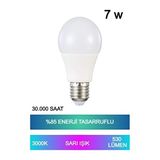 CATEKSSS Sarı Işık LED Ampul – 7W E27 Duy, %85 Enerji Tasarruflu, 220° Açılı, 30.000 Saat Kullanım Ömürlü
