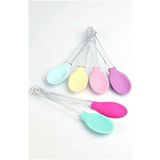 CATEKSSS Silikon Yemek Kaşığı Pembe Mor Siyah Krem 30 cm Brns 51002 Çelik Pembe