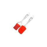 CATEKSSS Silikon Yumurta Fırçası ve Spatula 2'li Set Silikon Kırmızı