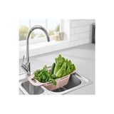 CATEKSSS Sürgülü Pratik Ayarlanabilir Lavabo Süzgeci, Ayarlı Süzgeç, Meyve Sebze Salata Yıkama Süzgeci Pembe