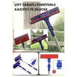 CATEKSSS Teleskopik Mikrofiber Çift Taraflı Cam Silme Aparatı Çekçekli Silecek Pratik Teleskobik Silici Tr