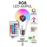 CATEKSSS Uzaktan Kumandalı Renk Değiştiren Ampul Rgb 9W Beyaz Dahil 16 Renkli Akıllı Smart Renkli Gece Lamba