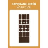 CATEKSSS Yapışkanlı Mobilya Zemin Koruyucu Keçe Bant Masa Sandalye Sehpa Ayak Koruyucu Kahverengi