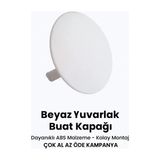 CATEKSSS Yuvarlak Beyaz–10 Adet Buat Kapağı, Elektrik Kapağı Lüx Buat Kapağı Bombeli ( Çok Al Az Öde )