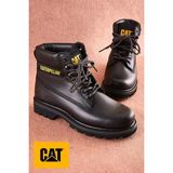 Caterpillar Deri Günlük Kauçuk Kaydırmaz Taban Outdoor Kışlık Bot - Siyah