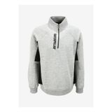 Caterpillar Gri Melanj Erkek Kapüşonlu Baskılı Sweatshirt C3WM-SWT28