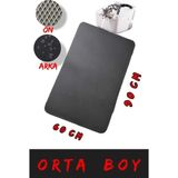 Cateva Elekli Kedi Kumu Paspası Orta Boy 90X60 cm Çift Taraflı Su Geçirmez Malzeme - Siyah
