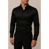 Cathecat Slim Fit Uzun Kollu Kolay Ütü Teri Emen Nefes Alan Doku Kravatlık Dört Mevsim Beyaz Erkek Gömlek - 5XL - Siyah