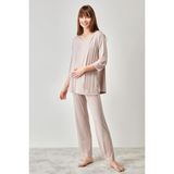 Catherine's Yumuşak Dokulu Hamile Pijama Takımı - Pudra Pembe