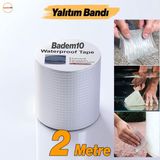 Çatı Izolasyon Bandı 2 Metre Su Sızdırmazlık Geçirmezlik Yalıtım Çamur Tamir Çatlak Boru Bant 96 mm - Gümüş - Gri