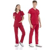 Çatı Medikal Ultralycra Basic - Doktor Hemşire Forma Takımı Unisex Kırmızı - XL