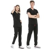 Çatı Medikal Ultralycra Basic - Doktor Hemşire Forma Takımı Unisex Siyah - 2XL