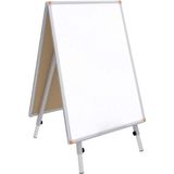 Çatı Tipi Çift Yüzlü Ayaklı Yazı Tahtası 50X70 Beyaz Rahat ve Kullanışlı - Ahşap - Beyaz - Seçenek 1