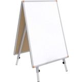 Çatı Tipi Çift Yüzlü Ayaklı Yazı Tahtası 60X85, Beyaz, Şık ve Kullanışlı - Ahşap - Beyaz - Seçenek 1