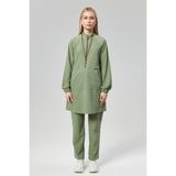 Çatı Uniform Extreme Cool Modest - Premium Çift Yön Likralı Doktor Hemşire Forma Takımı Scrubs Üniforma Cerrahi Takım (Kadın), Yosun - Yosun Yeşili - XS
