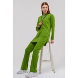 Çatı Uniform Happiness Modest - Likralı Doktor Hemşire Tesettür Forma Takımı, Fıstık Yeşili - XL