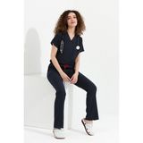 Çatı Uniform Happiness Spaniard - Likralı Doktor Hemşire Forma Takımı Scrubs Üniforma Cerrahi Takım (Kadın), Lacivert