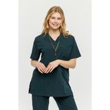 Çatı Uniform Ultralycra Comfy - Büyük Beden Likralı Doktor Hemşire Forma Takımı (Unı), Koyu Yeşil - XL