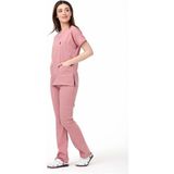 Çatı Uniform Ultralycra Spaniard Kadın Doktor Hemşire Forma Takımı Scrubs Üniforma Bronz Pembe Pamuk M