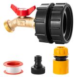 Catilon IBC Tote Bağlantı Parçaları, IBC Tote Vana, 2.45 "İnce IBC Tote Tank Adaptörü (1/2 "Erkek NPT Giriş × 3/4" GHT Çıkış), Bahçe Hortumu Hızlı Bağlantılı, 275-330 Galon IBC Tote Adaptör