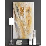 Çatlak Yağlı Boya Dokulu Tablo 75X100 Siyah Çerçeveli