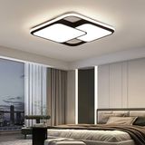 Catluz 50X50CM Siyah Kare Içi Çift Kare LED Tavan Lambası,avize,modern Aydınlatma,3 Işık Rengi,kumandalı - Siyah - Beyaz