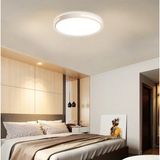 Catluz Beyaz Şeritli 3 Işık Renkli Kumandalı Dimli 50cm Yuvarlak Tavan Lambası,modern LED Aydınlatma - 1