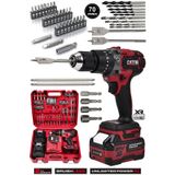 CATOR 21V 10 Pilli Kömürsüz Motor 13 mm Çelik Mandren Akülü Vidalama Şarjlı Darbeli Matkap