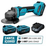 Catpower AKÜLÜ AVUÇ TAŞLAMA Li-ion (SET) KÖMÜRSÜZ 20V 2.0 Ah 125 MM