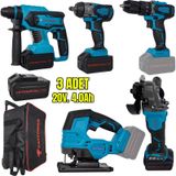 Catpower CAT4150 Kömürsüz Akülü Set Darbeli Vidalama + Kırıcı-delici + Avuç Taşlama + Somun Sıkma + Dekupaj Makinesi