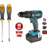 Catpower CAT4410 Kömürsüz Akülü Darbeli Vidalama Li-Ion 40V 90 Nm 2 Akülü 2 Ahduz Yıldız Tornavida