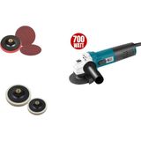 Catpower Cat6110 Avuç Taşlama 115Mm 700W+115Mm M14 Keçeli Disk Altı+115Mm Cırt Zımpara Tabanı