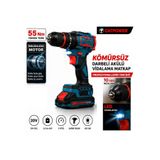 CATPOWER EL ALETLERİ Catpower 1050 Kömürsüz Darbeli Şarjlı Matkap Vidalama 20V 2.0Ah 55 Nm Brushless Çift Akülü 70 Parça Set