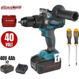 CATPOWER Kayasan 4411 Kömürsüz Akülü Darbeli Vidalama Li-Ion 40V 150NM +( 4.0 Ah Akü 2 Adet)+(Hızlı Şarj Cihazı) Düz Yıldız Tornavida