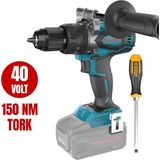 Catpower Kayasan 4411 Kömürsüz Akülü Darbeli Vidalama Li-Ion 40V 150NM Düz Yıldız Tornavida