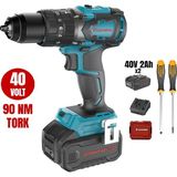 CATPOWER Kayasan CAT4410 Kömürsüz Akülü Darbeli Vidalama Li-Ion 40V 90 Nm 2.0 A.h 2 Akülü 1 Adet Şarj Aleti Duz Yıldız Tornavida
