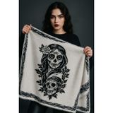 ''Catrina Noir'' Özel Tasarım Modern Kadın Triko Şal Marka – Yumuşak Dokulu, Hafif ve Şık (170x70 cm)