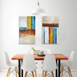 Catro Cores İkili Set Yağlı Boya Dokulu Tablo 75X100 Çerçevesiz