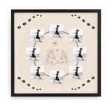Cats By Luyano Lun Art Duvar Aynası 8'li Çerçeveli Çoklu Aynalı Çerçeve Kare 45x45cm Duvar Montajı