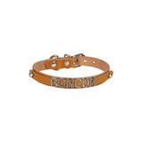 Cattie 1.2 x 25-29 cm Camel İsimlikli Deri Kedi Boyun Tasması