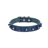 Cattie Boncuklu Deri Küçük Irk Royal Mavi Xlarge 1.5x26-30 cm Köpek ve Kedi Boyun Tasması